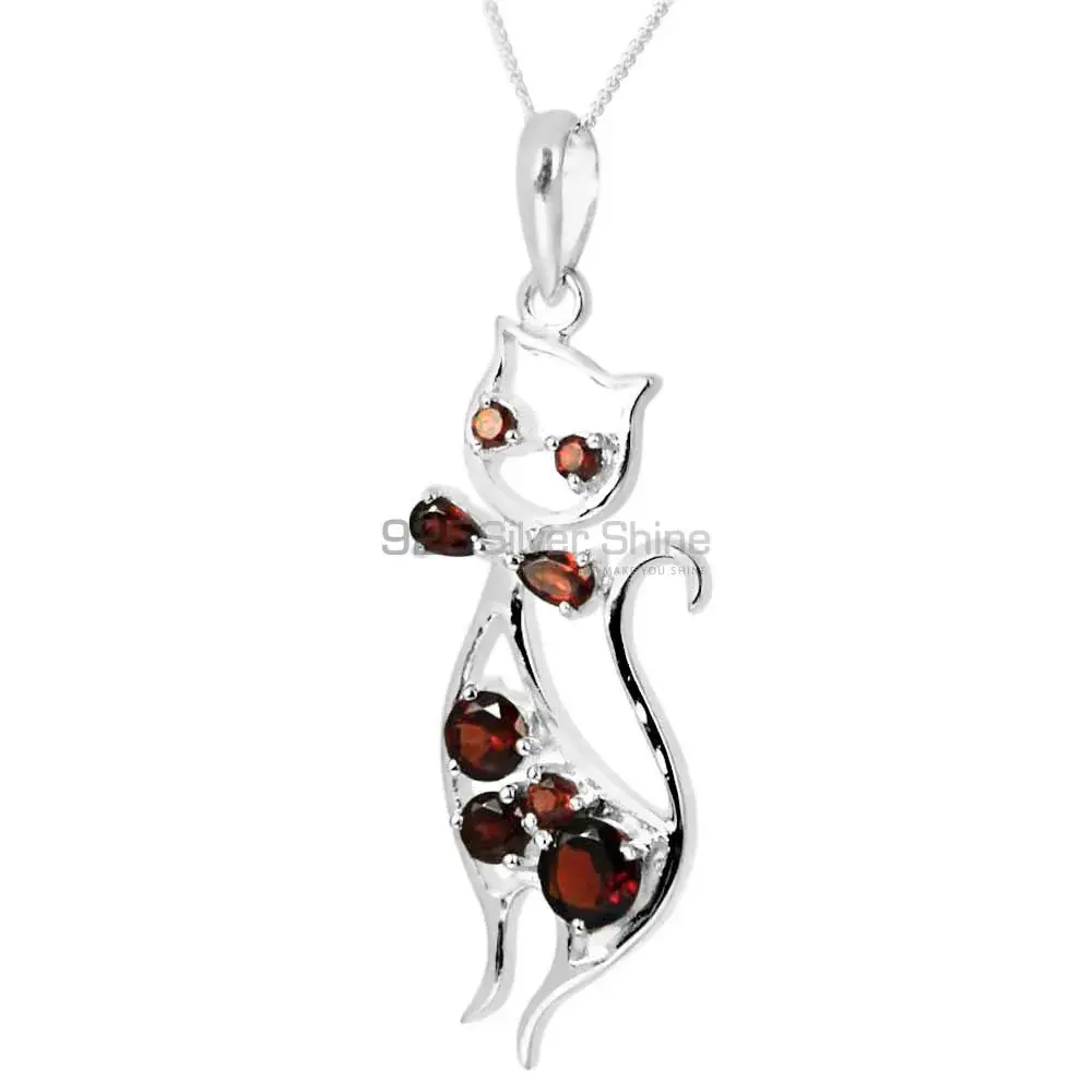 Garnet Gemstone Handmade Pendants In 925 Sterling Silver Jewelry 925SP244-6_0