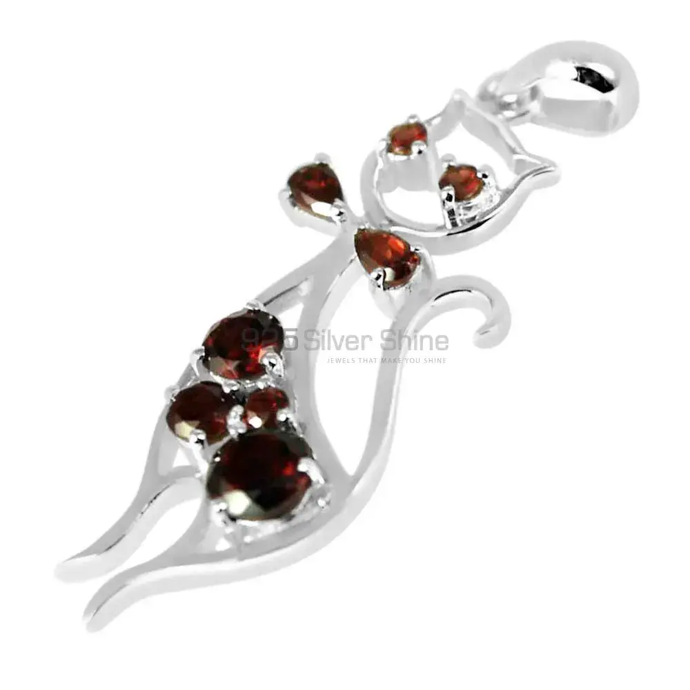 Garnet Gemstone Handmade Pendants In 925 Sterling Silver Jewelry 925SP244-6_1