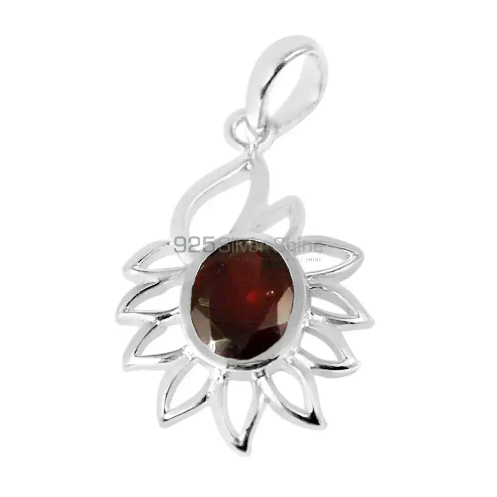 Garnet Gemstone Pendants In 925 Solid Silver Jewelry 925SP218-6_1
