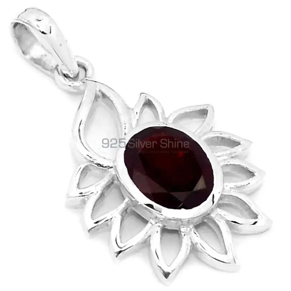 Garnet Gemstone Pendants In 925 Solid Silver Jewelry 925SP218-6_2