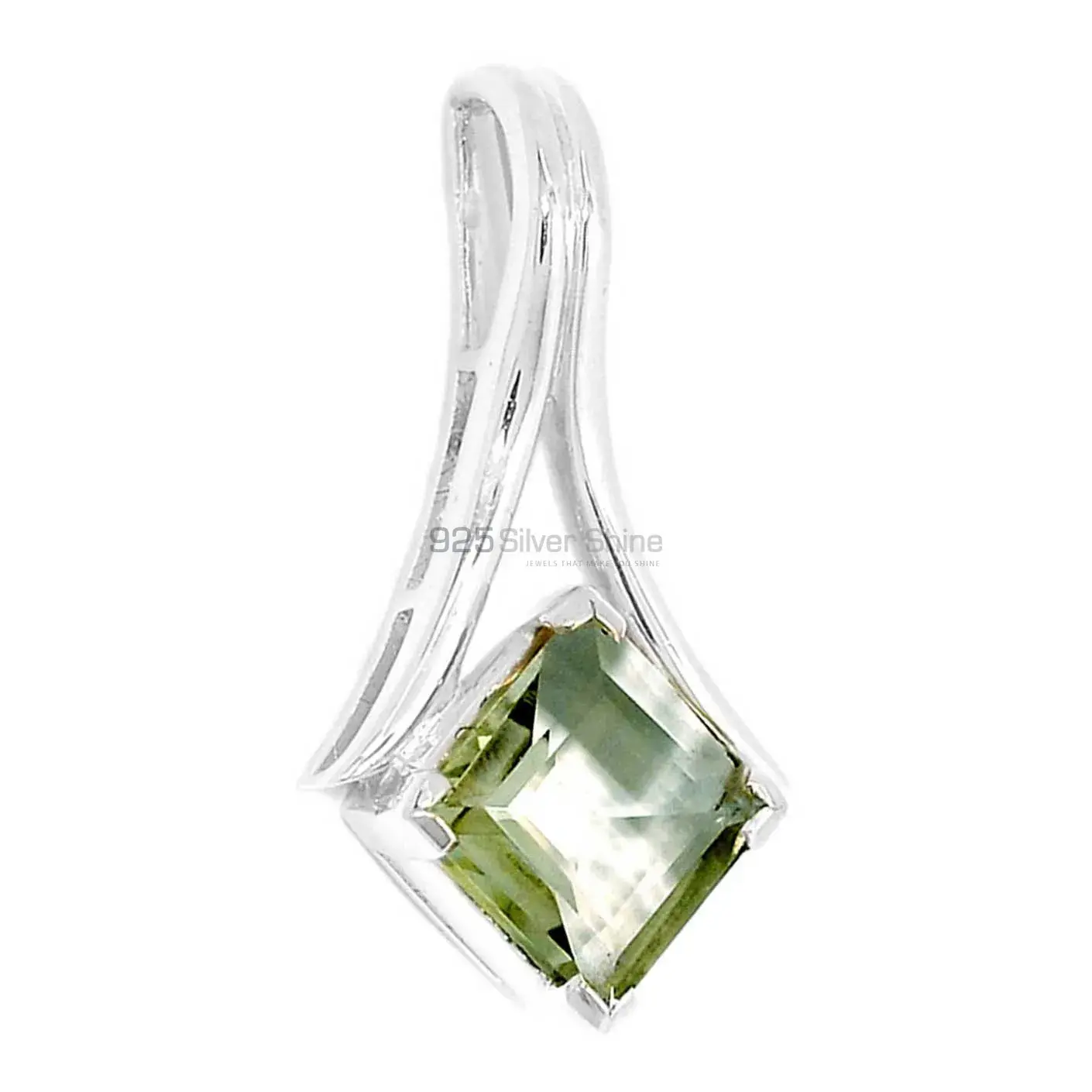 Green Amethyst Gemstone Pendants In Fine Sterling Silver Jewelry 925SP295-3_1