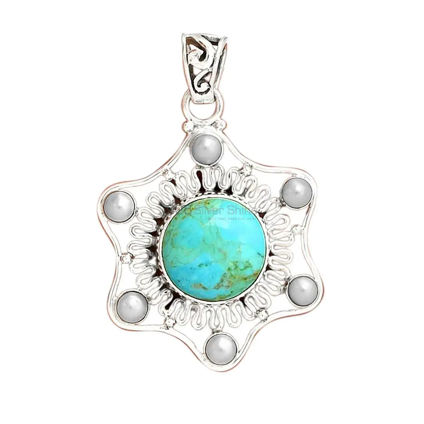 Multi Gemstone Pendants In 925 Solid Silver Jewelry 925SP15-4_2