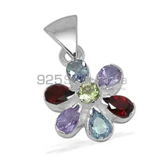 Multi Gemstone Pendants In Fine Sterling Silver Jewelry 925SP1398_0