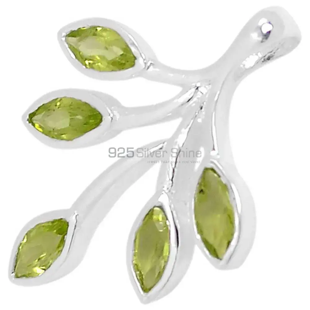 Peridot Gemstone Handmade Pendants In 925 Sterling Silver Jewelry 925SSP337_1