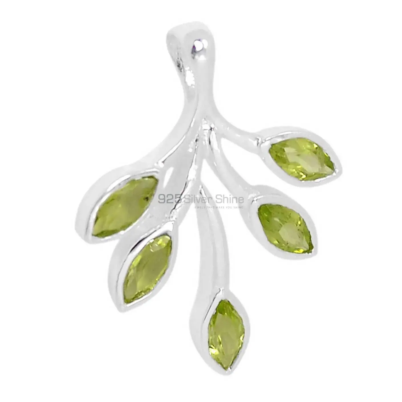 Peridot Gemstone Handmade Pendants In 925 Sterling Silver Jewelry 925SSP337_2