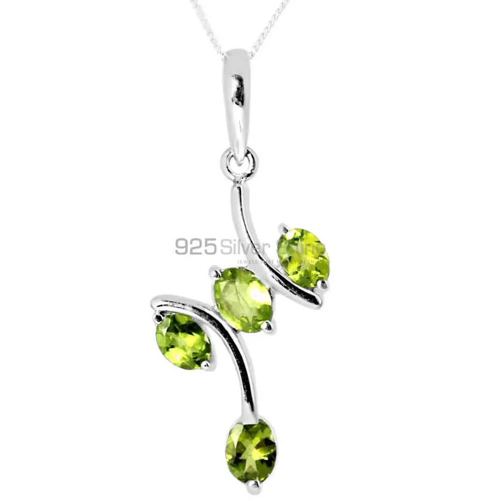 Peridot Gemstone Pendants In 925 Solid Silver Jewelry 925SP243-6_0