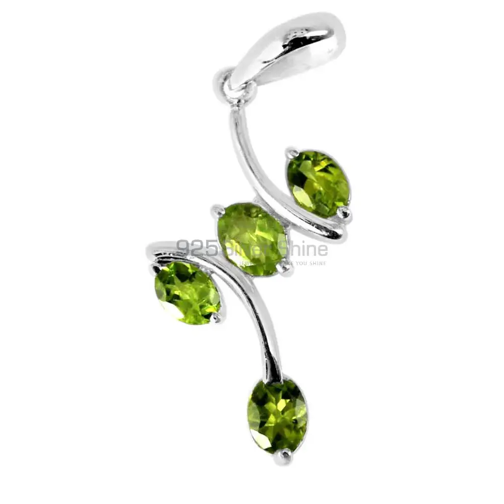 Peridot Gemstone Pendants In 925 Solid Silver Jewelry 925SP243-6_1