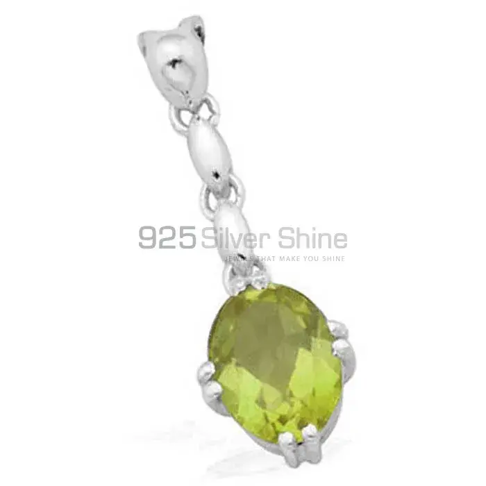 Peridot Gemstone Pendants In Fine Sterling Silver Jewelry 925SP1598_0