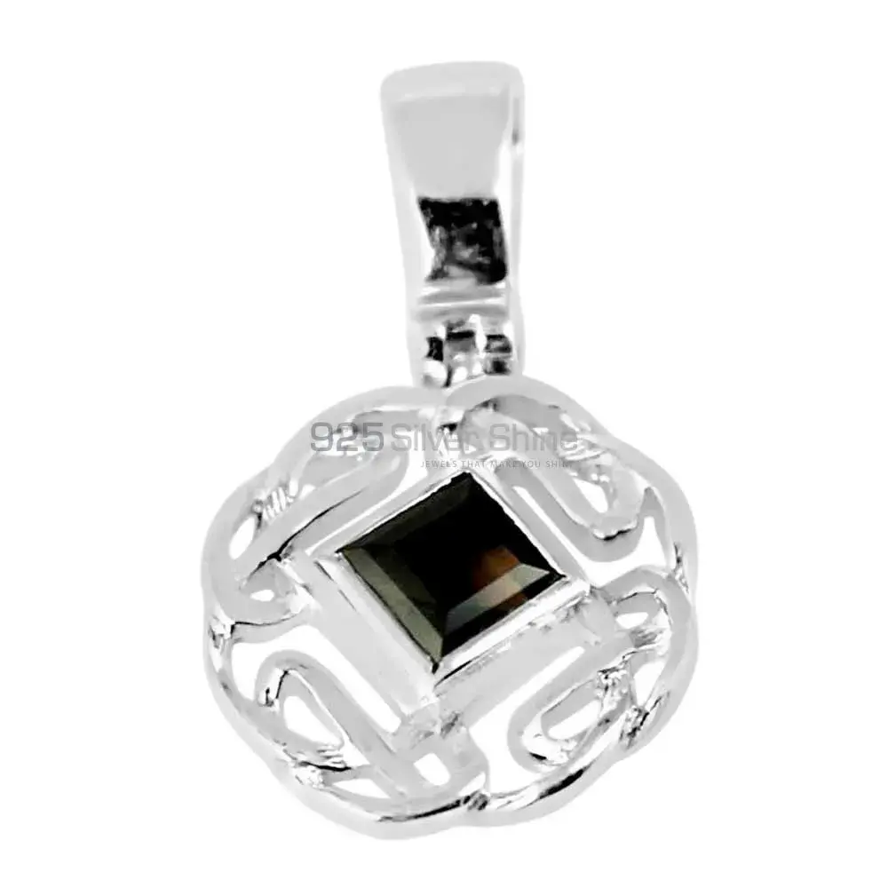 Smokey Gemstone Pendants In Fine Sterling Silver Jewelry 925SP257-6_1