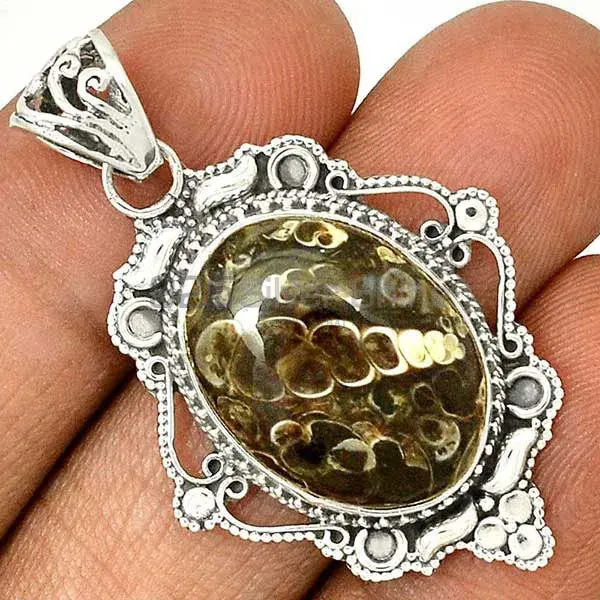 Turtella Jasper Gemstone Pendants In 925 Solid Silver Jewelry 925SP41-3_0