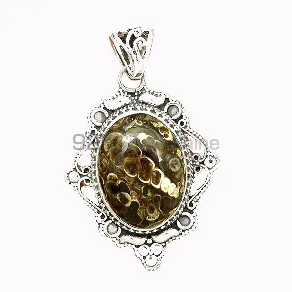 Turtella Jasper Gemstone Pendants In 925 Solid Silver Jewelry 925SP41-3_1