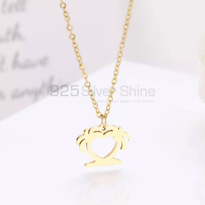 Tow Palm Tree Minimalist Necklace In Sterling Silver TOLMN593_0