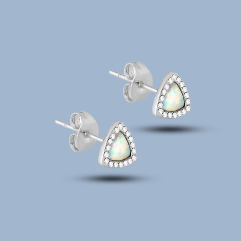 Trillion Opal Gemstone With 925 Sterling Silver Convertible Earrings 925She135_0