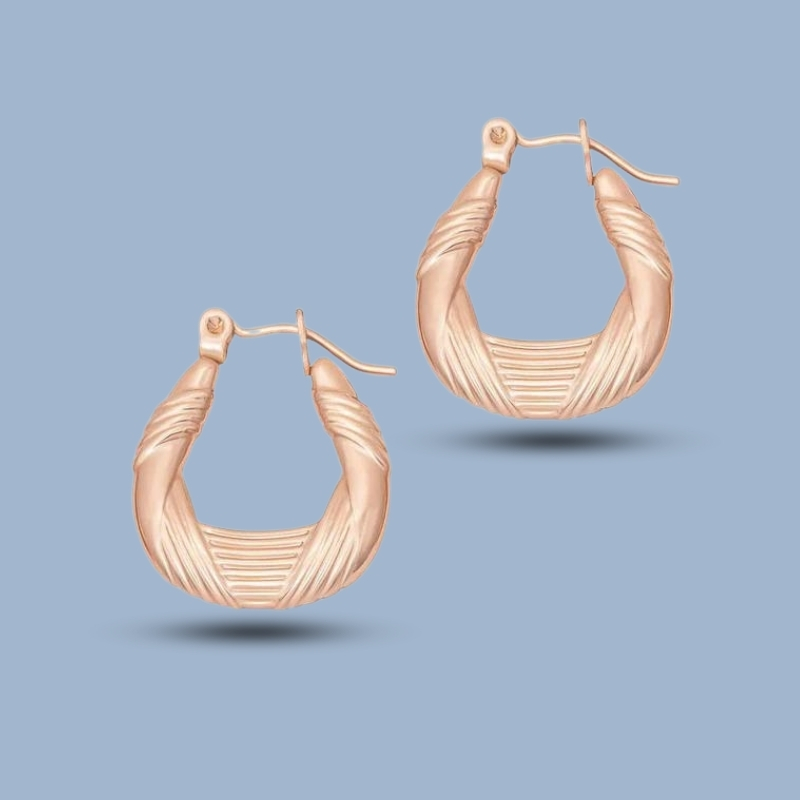 Triple Knot Oval Creole 925 Sterling Silver Irregular Hoop Earring 925She153_0