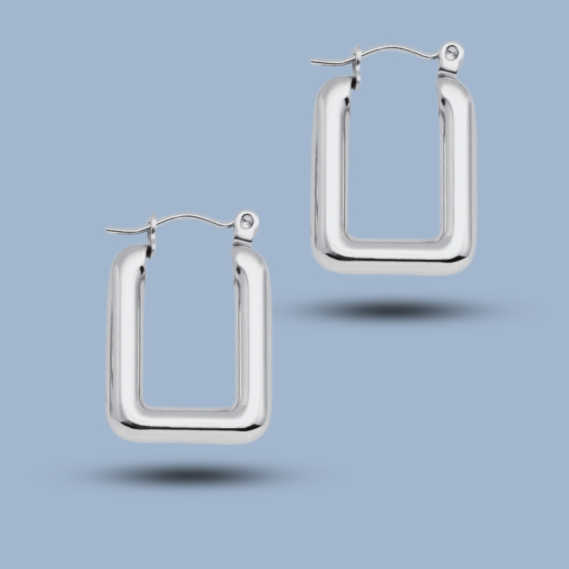 U Shape 925 Sterling Silver Sleeper Tapered Hoops Earring 925She251_0