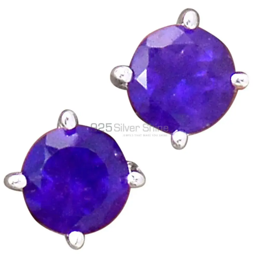 925 Sterling Silver Earrings In Amethyst Gemstone Jewelry 925SE2694_0