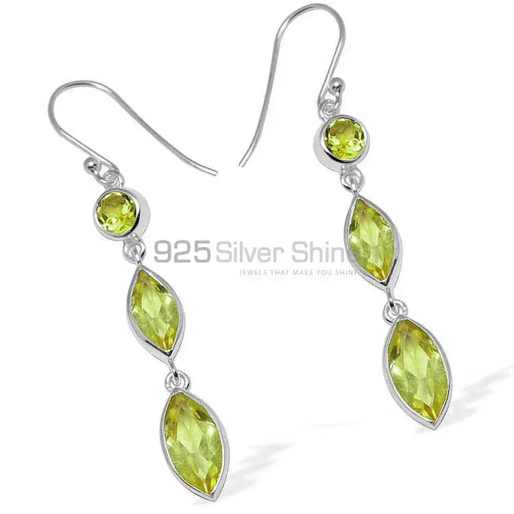 925 Sterling Silver Earrings In Peridot Gemstone Jewelry 925SE1144_1