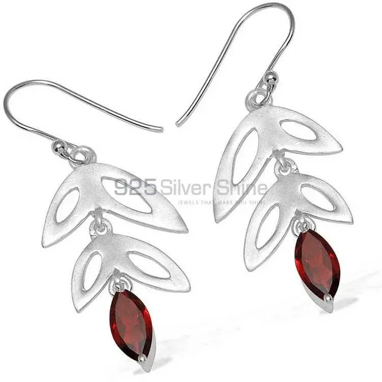 925 Sterling Silver Earrings In Garnet Gemstone Jewelry 925SE759_1