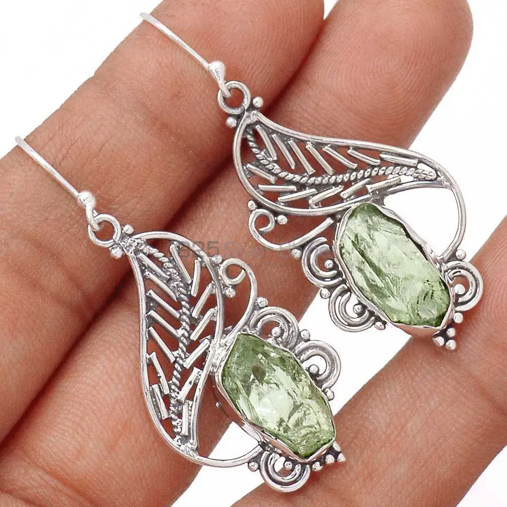925 Sterling Silver Earrings In Green Amethyst Gemstone Jewelry 925SE2950_1
