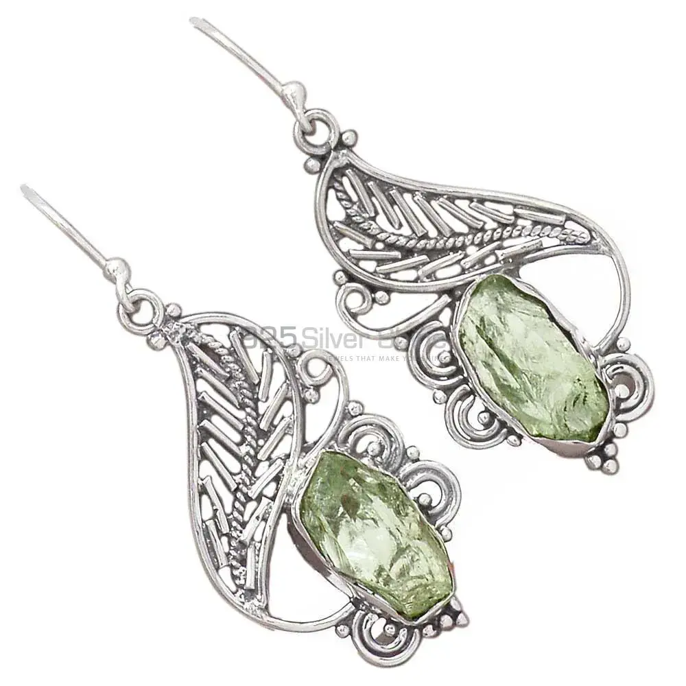 925 Sterling Silver Earrings In Green Amethyst Gemstone Jewelry 925SE2950_2
