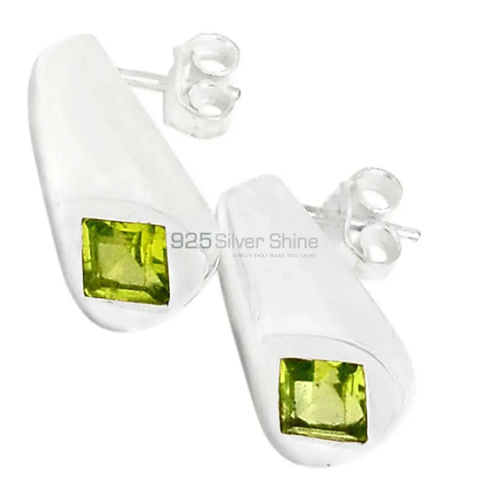 925 Sterling Silver Earrings In Peridot Gemstone Jewelry 925SE443_0