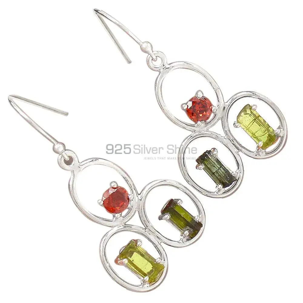 925 Sterling Silver Earrings In Tourmaline Gemstone Jewelry 925SE2632_1