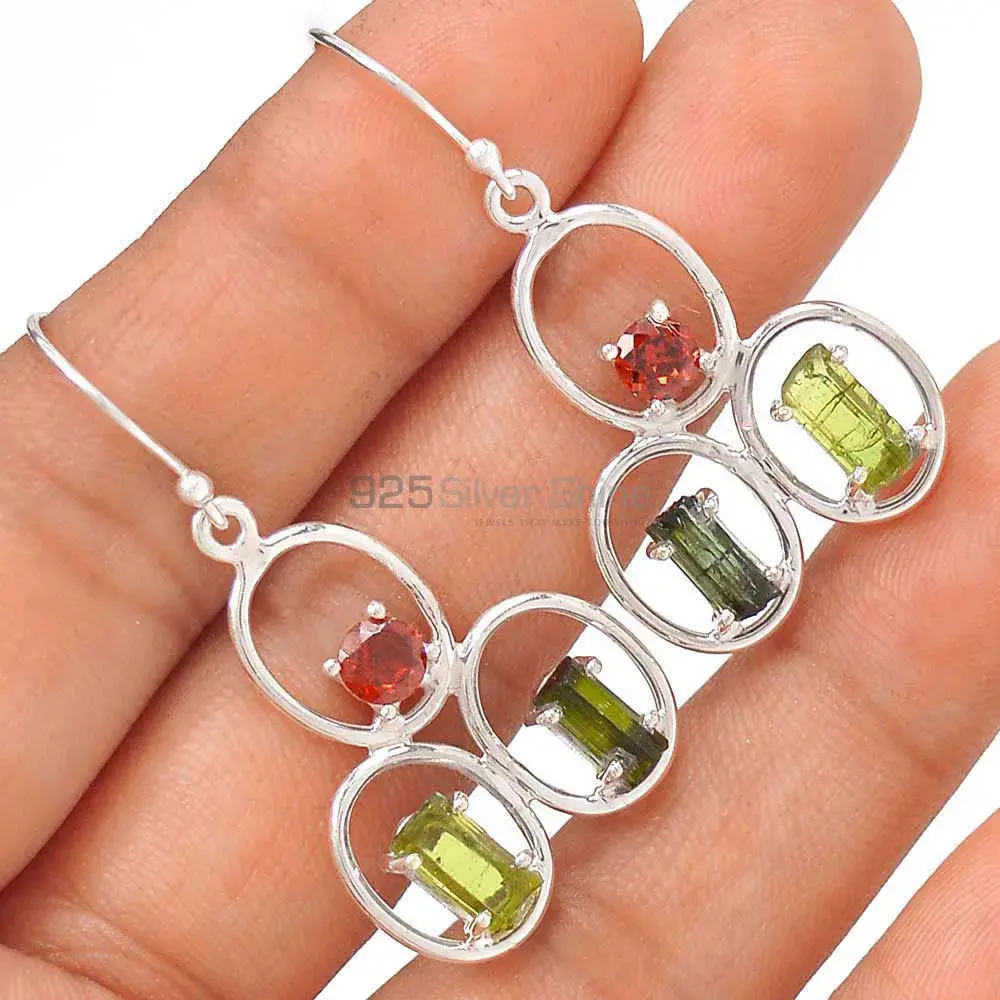 925 Sterling Silver Earrings In Tourmaline Gemstone Jewelry 925SE2632_2