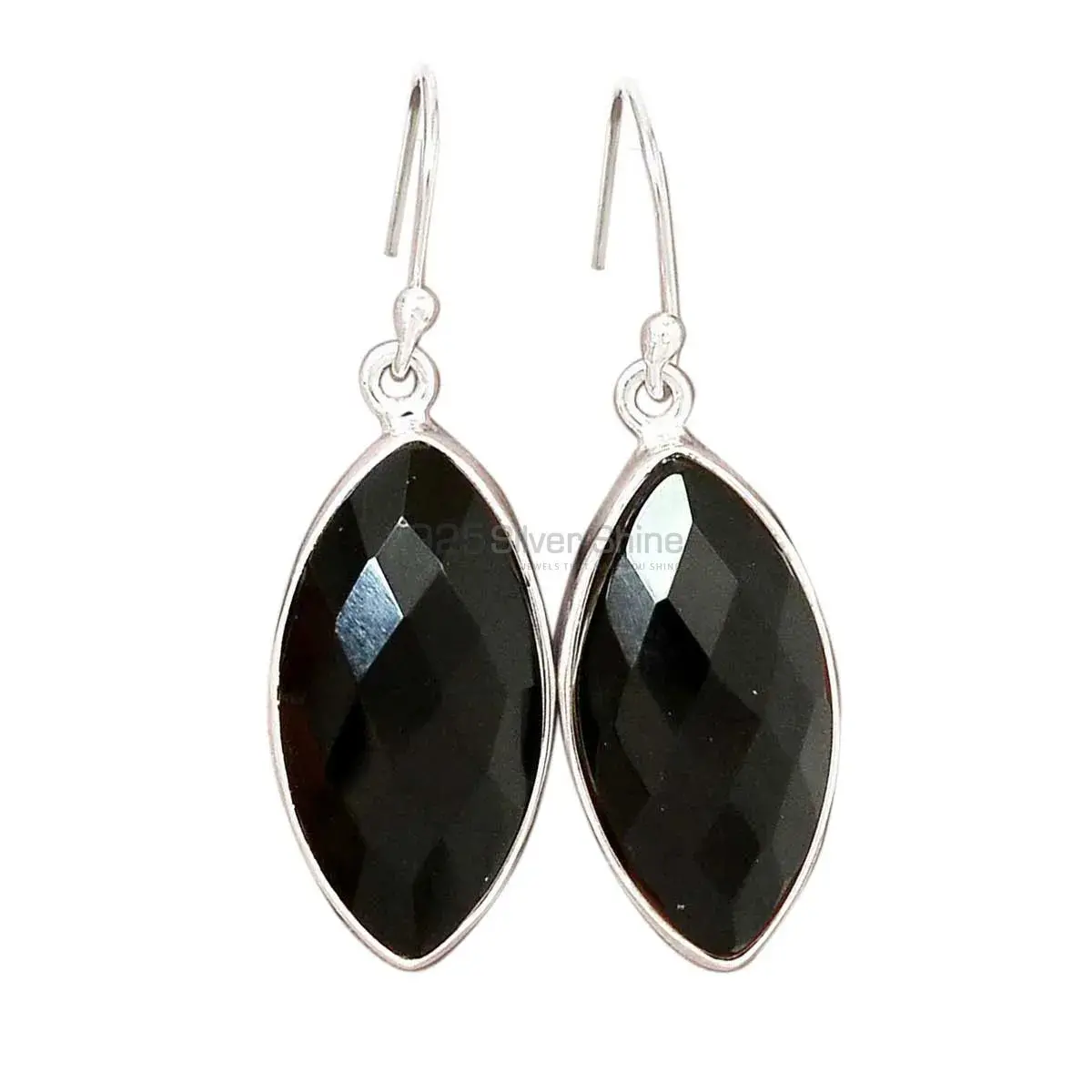 925 Sterling Silver Handmade Earrings In Black Onyx Gemstone Jewelry 925SE2710_2
