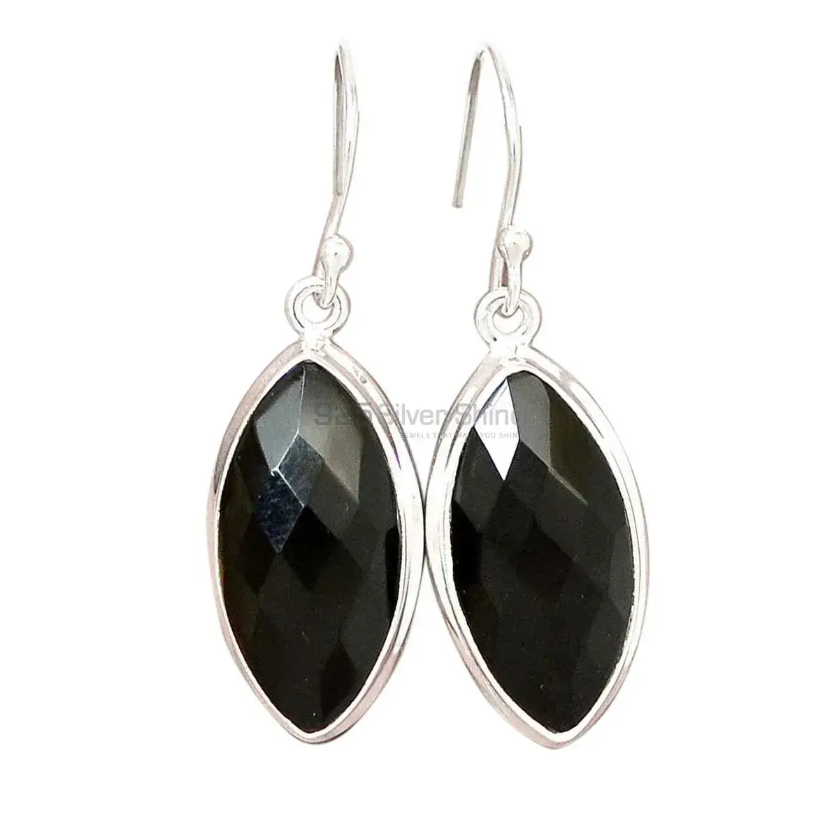 925 Sterling Silver Handmade Earrings In Black Onyx Gemstone Jewelry 925SE2710_4