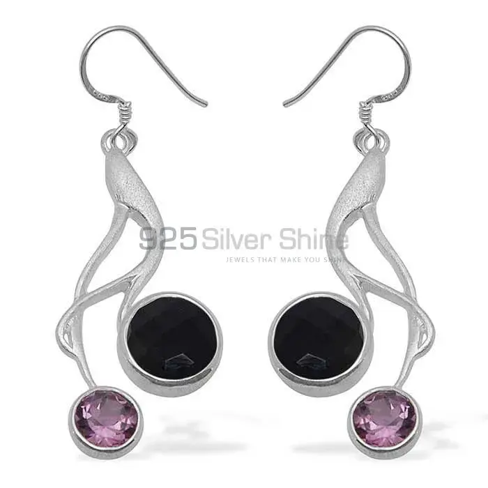 925 Sterling Silver Handmade Earrings In Multi Gemstone Jewelry 925SE1085_0