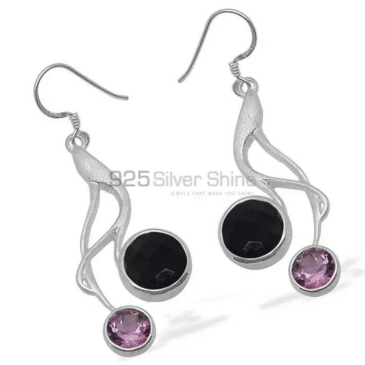 925 Sterling Silver Handmade Earrings In Multi Gemstone Jewelry 925SE1085_1