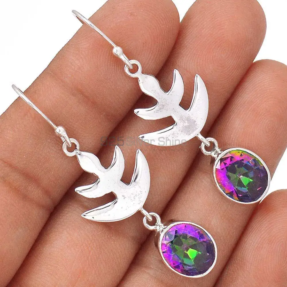 925 Sterling Silver Handmade Earrings In Mystic Topaz Gemstone Jewelry 925SE2168_1