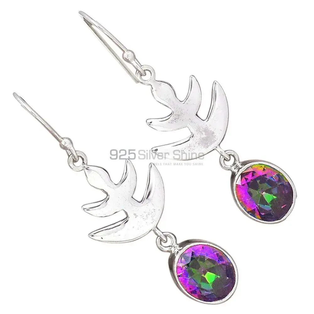 925 Sterling Silver Handmade Earrings In Mystic Topaz Gemstone Jewelry 925SE2168_2