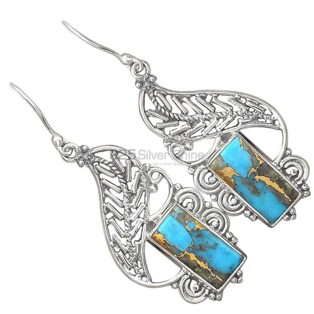 925 Sterling Silver Handmade Earrings In Turquoise Gemstone Jewelry 925SE2960_2