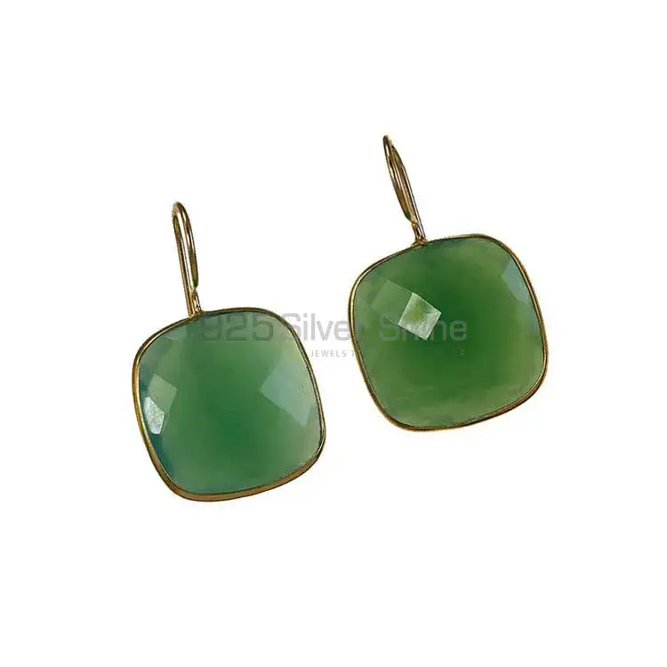 925 Sterling Silver Handmade Earrings In Chrysoprase Gemstone Jewelry 925SE1973_1