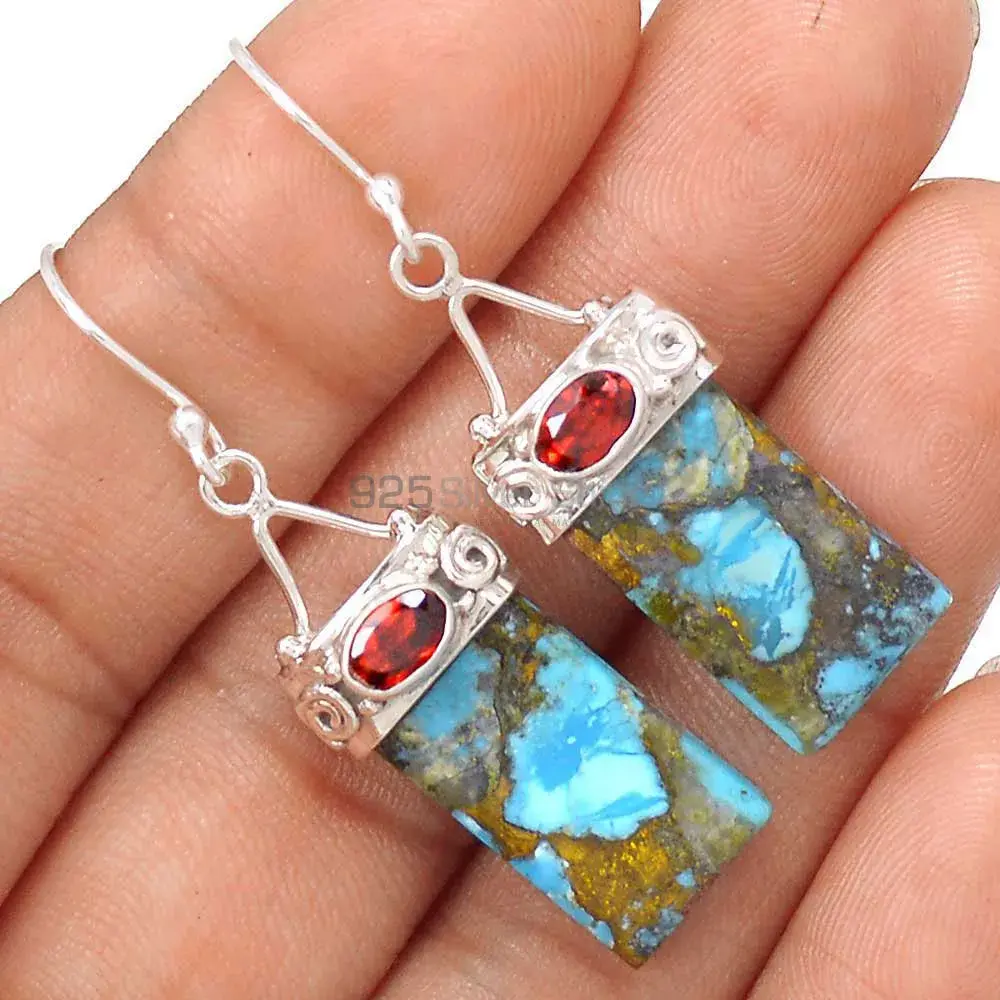 925 Sterling Silver Handmade Earrings In Multi Gemstone Jewelry 925SE3103_1