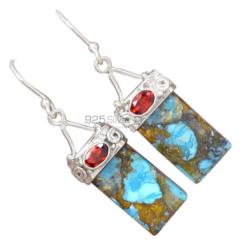925 Sterling Silver Handmade Earrings In Multi Gemstone Jewelry 925SE3103_2
