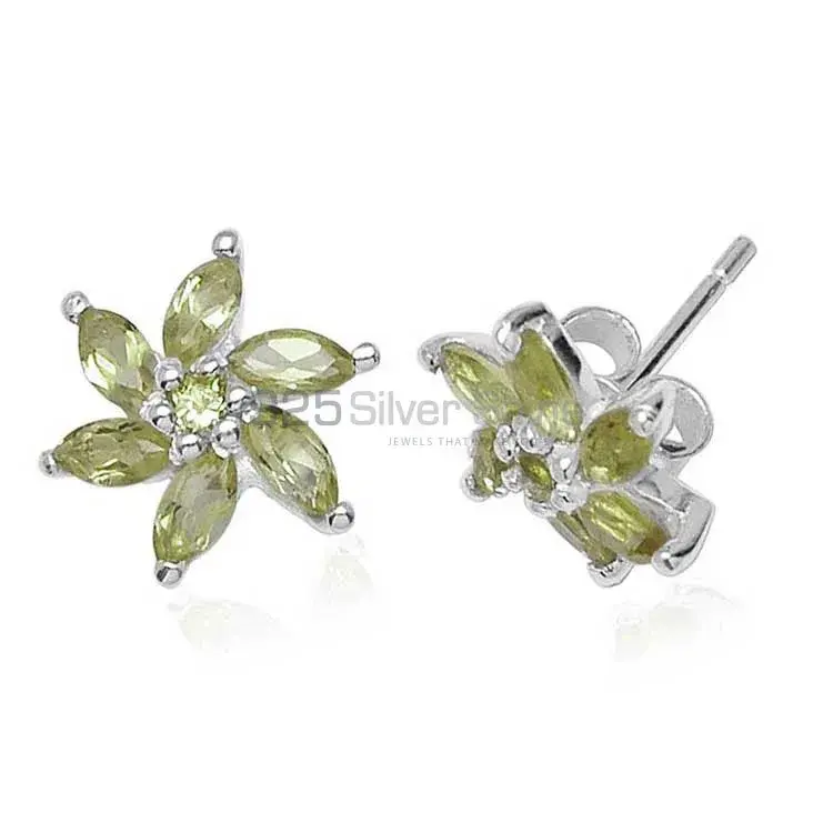925 Sterling Silver Handmade Earrings In Peridot Gemstone Jewelry 925SE754_0