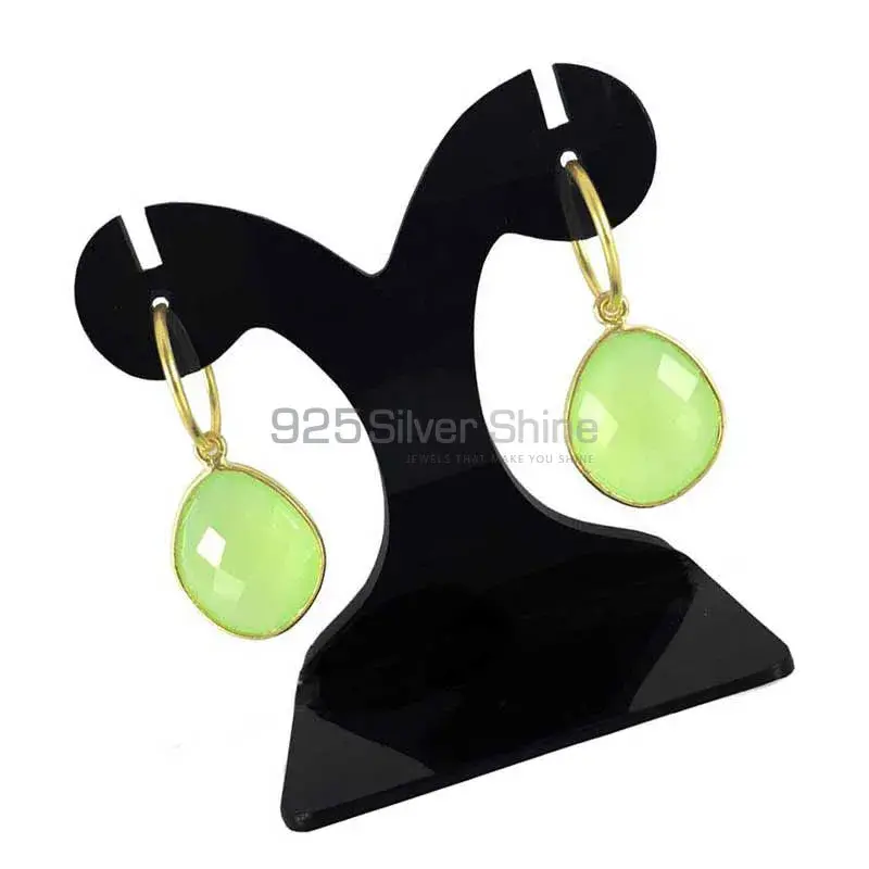 925 Sterling Silver Handmade Earrings In Prehnite Gemstone Jewelry 925SE1298_1