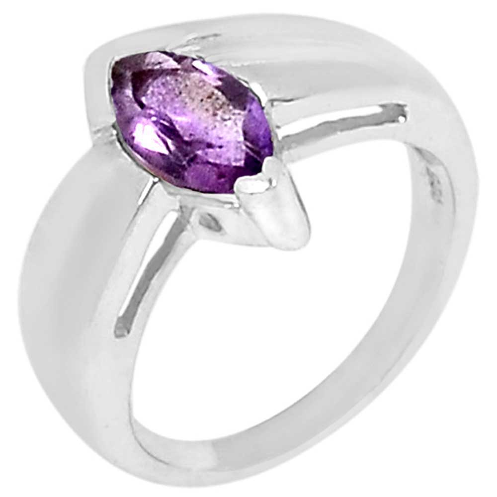 925 Sterling Silver Handmade Rings In Amethyst Gemstone Jewelry 925SR910_0