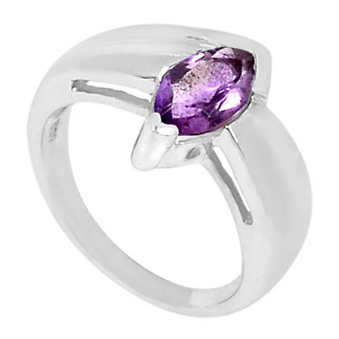 925 Sterling Silver Handmade Rings In Amethyst Gemstone Jewelry 925SR910_1