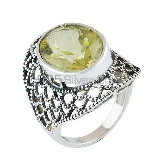 925 Sterling Silver Handmade Rings In Lemon Topaz Gemstone Jewelry 925SR4089_1