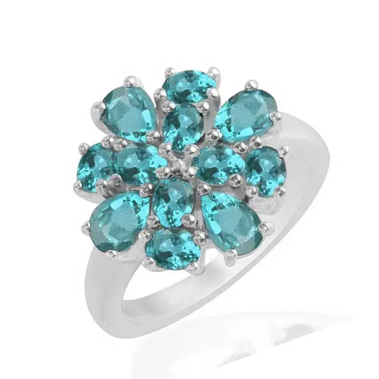 925 Sterling Silver Handmade Rings In Blue Topaz Gemstone Jewelry 925SR1736_1