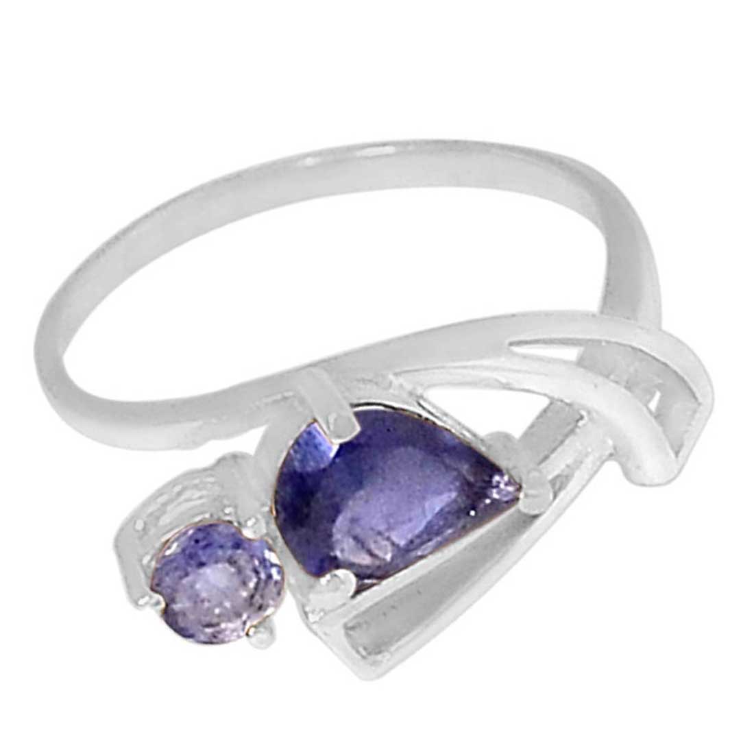 925 Sterling Silver Handmade Rings In Iolite Gemstone Jewelry 925SR895_0