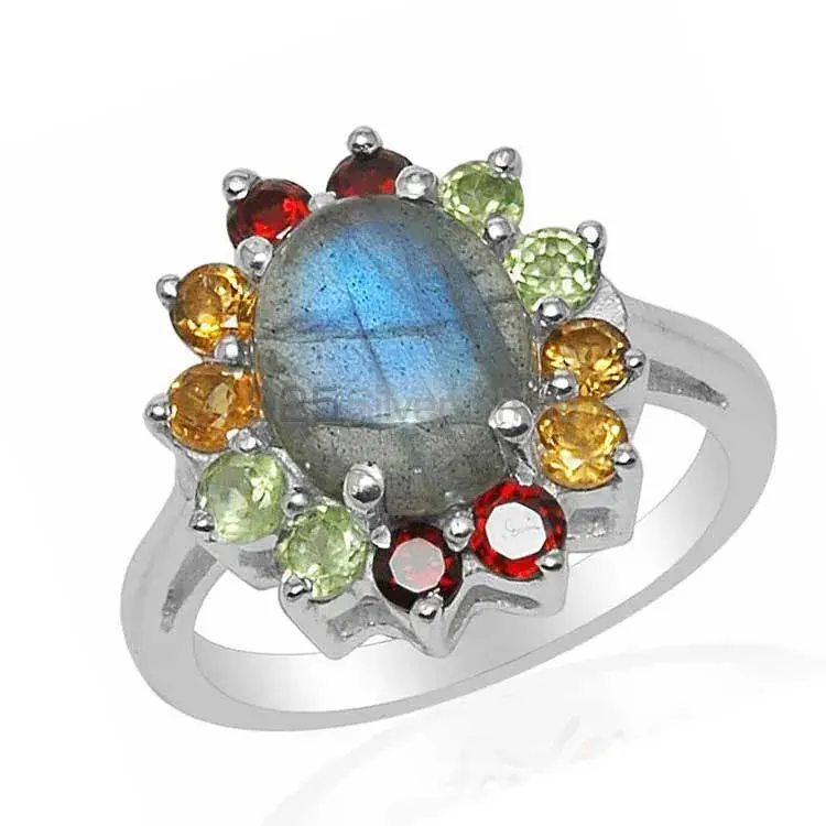 925 Sterling Silver Handmade Rings In Multi Gemstone Jewelry 925SR1499_1