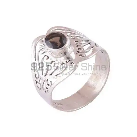 925 Sterling Silver Handmade Rings In Smoky Quartz Gemstone Jewelry 925SR3565_1