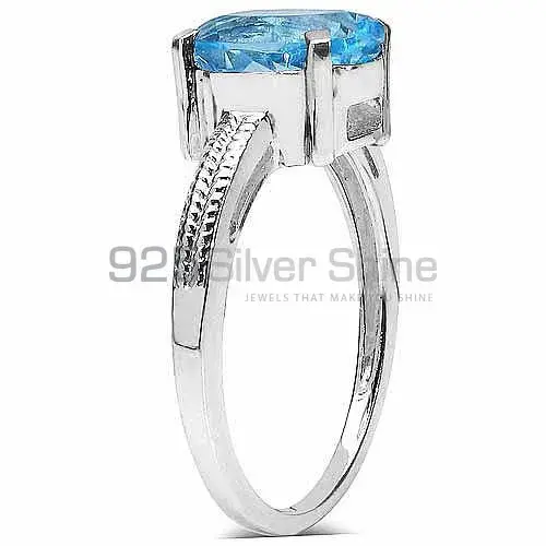925 Sterling Silver Handmade Rings In Blue Topaz Gemstone Jewelry 925SR3086_1