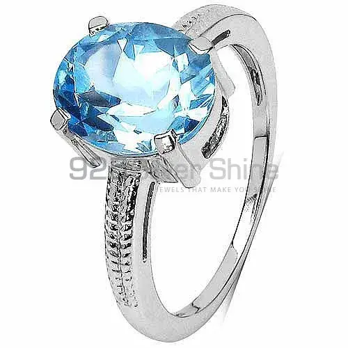 925 Sterling Silver Handmade Rings In Blue Topaz Gemstone Jewelry 925SR3086_2