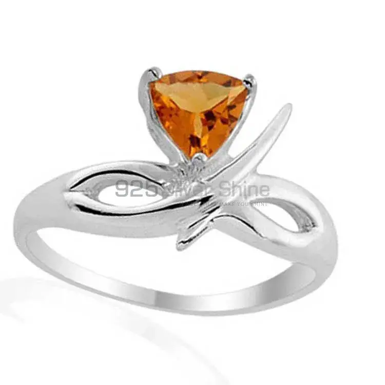 Trillion Citrine Gemstone Silver Rings Jewelry 925SR1971_1