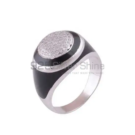 925 Sterling Silver Handmade Rings In CZ, Black Onyx Gemstone Jewelry 925SR4005_1